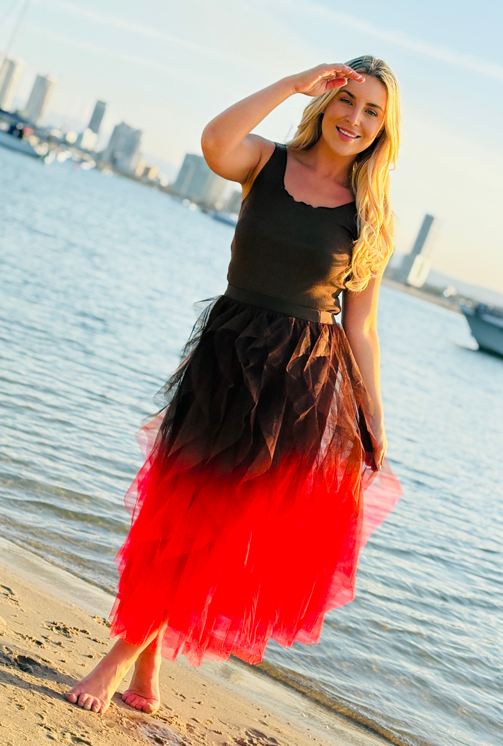 Get Carried Away Skirt Split Personality - Chocolate + Raspberry