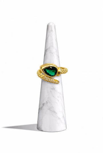 Emerald Snake Ring