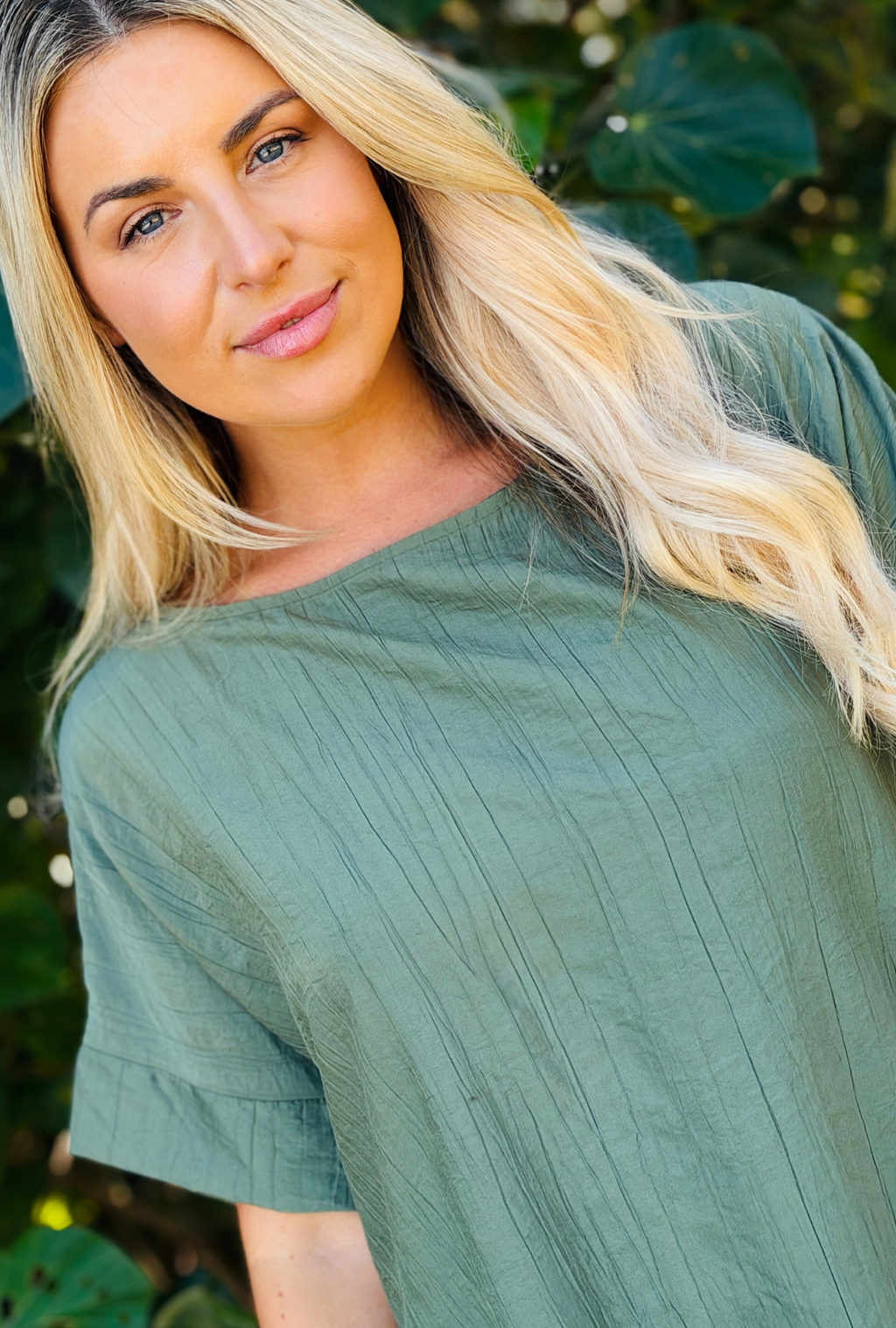 Laidback Luxe Relaxed Fit Top - Sage