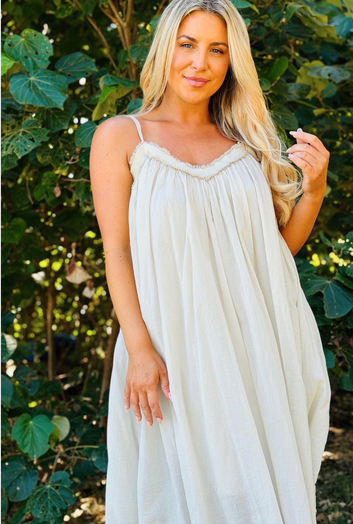 Untied & Unbothered Long Dress - Pebble