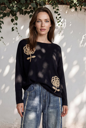 Rosé All Day Pullover - Black