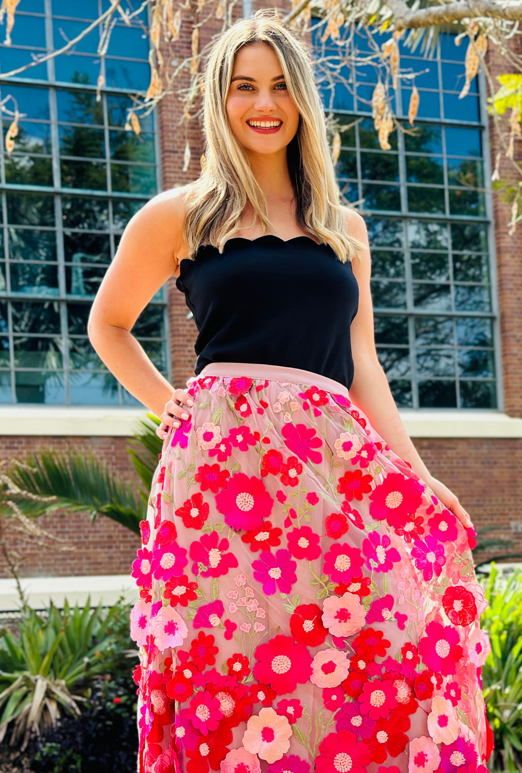 Limited Edition Get Carried Away Skirt - Magenta Bloom