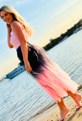 Get Carried Away Skirt Split Personality – Gunmetal + Blush