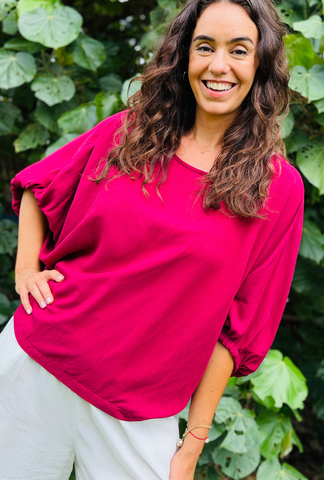 Take It Or Sleeve It Top - Plum