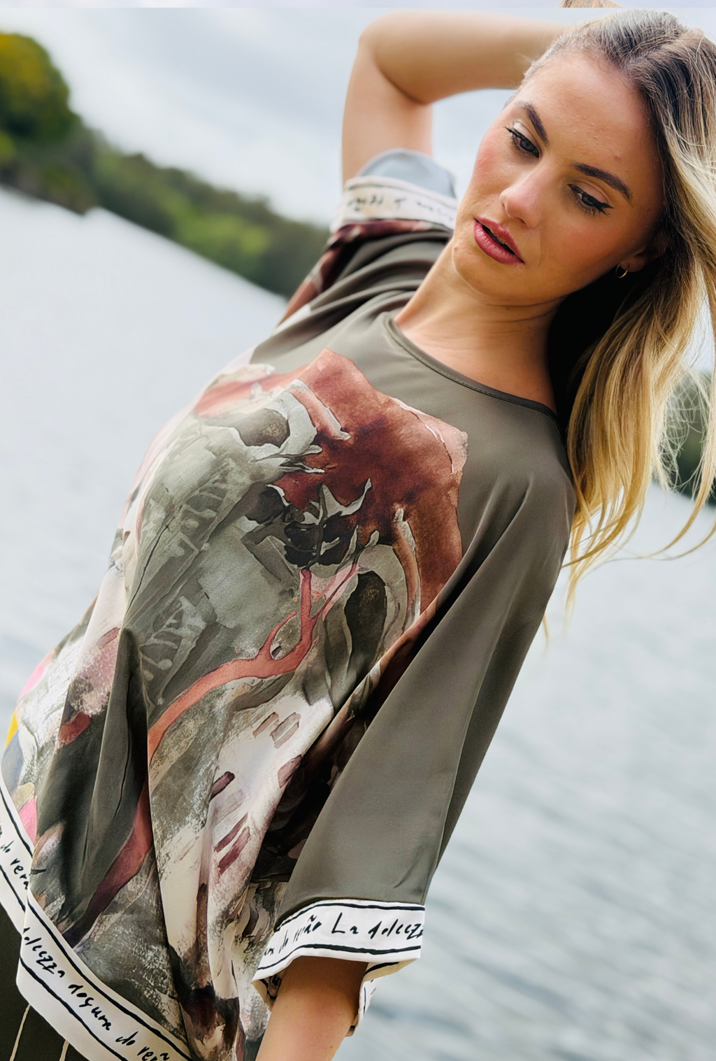 Pretty in Paint Relaxed Fit Top - Sage