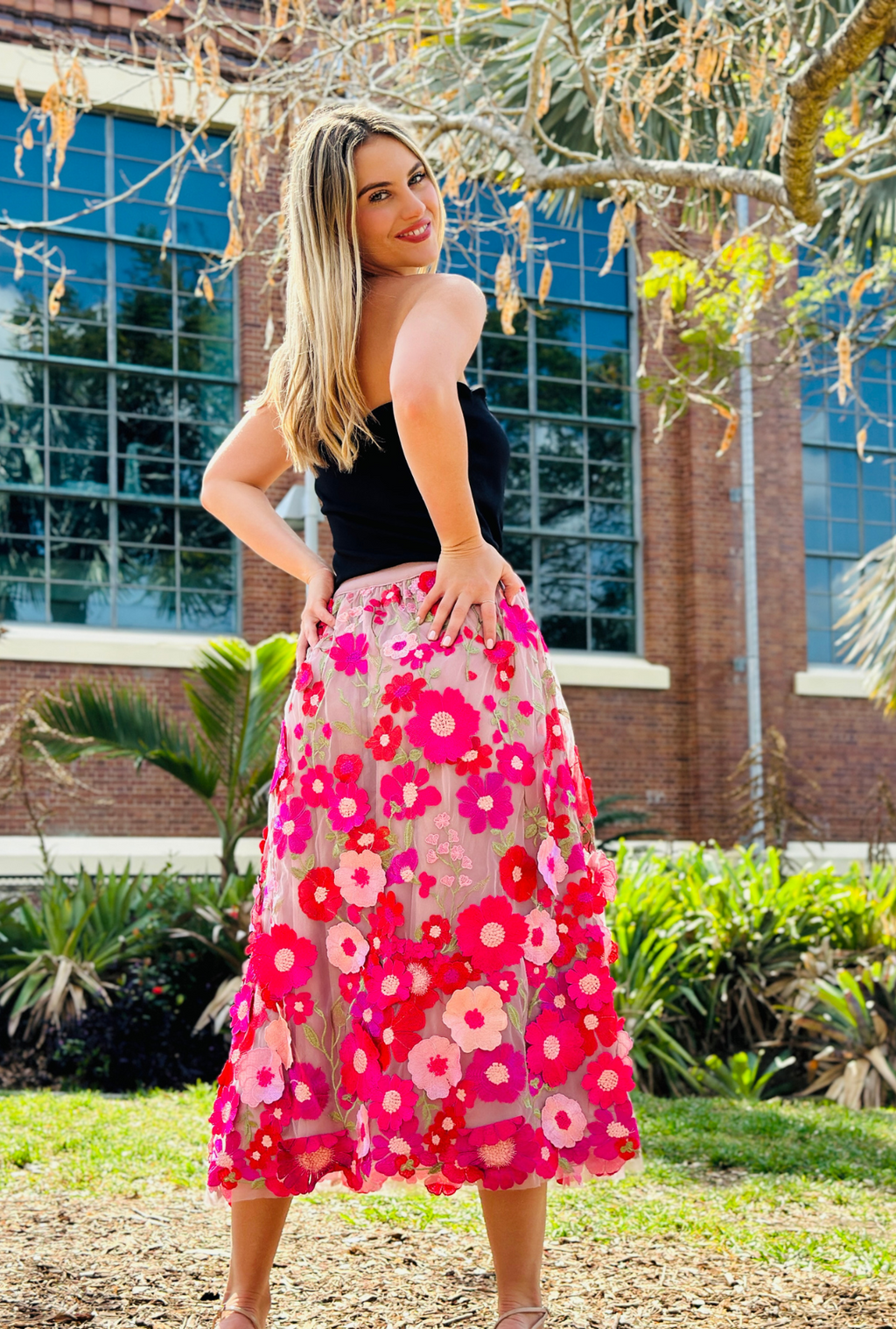 Limited Edition Get Carried Away Skirt - Magenta Bloom