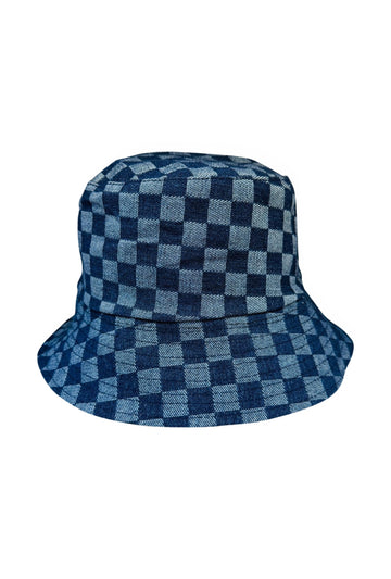 Bee Seen Bucket Hat - Checked Dark Denim