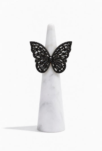 Black Butterfly Ring