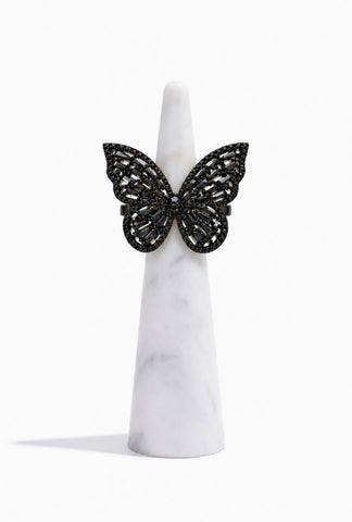 Black Butterfly Ring