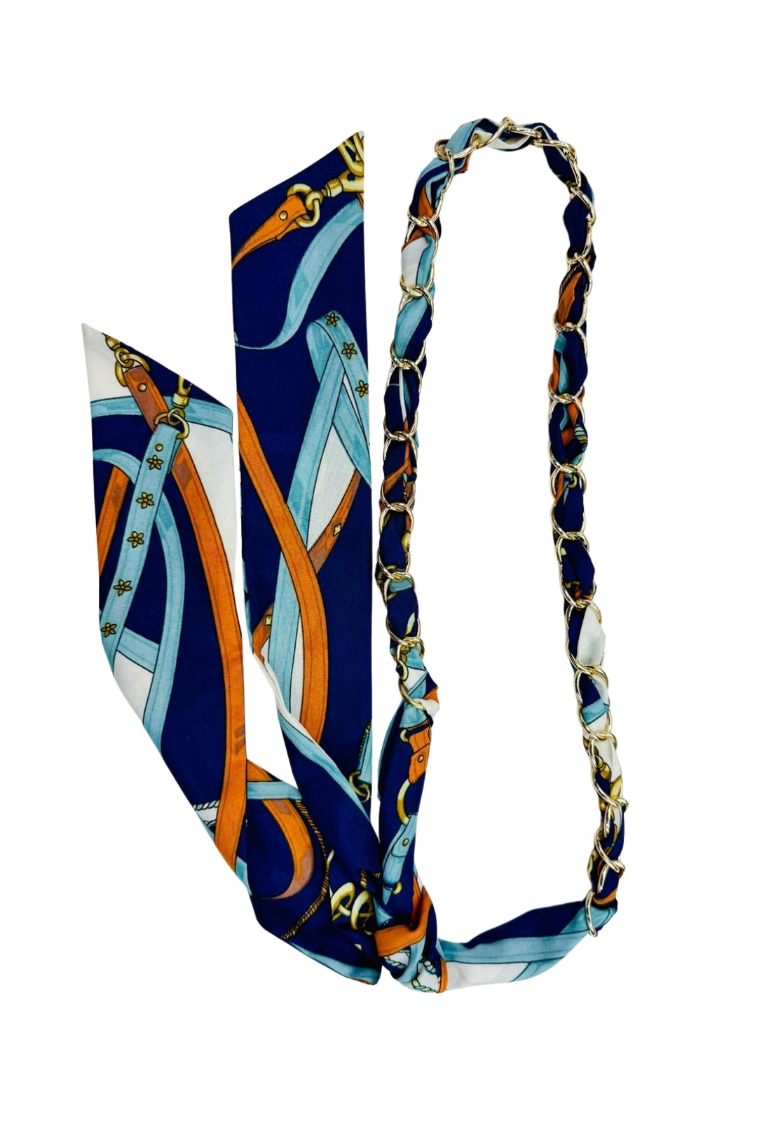 Bridle Scarf Belt - Sky/Navy