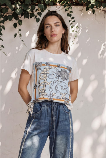 Picture Perfect Luxe Tee - Champagne & Saddles