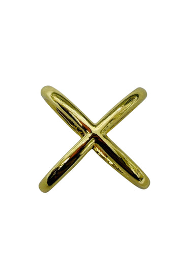 Crossed Scarf Ring - Gold