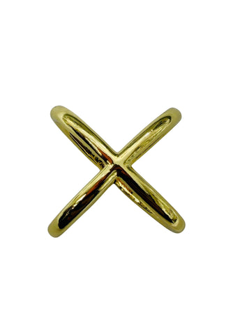 Crossed Scarf Ring - Gold