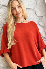 Frill You Be Mine Pullover - Saffron