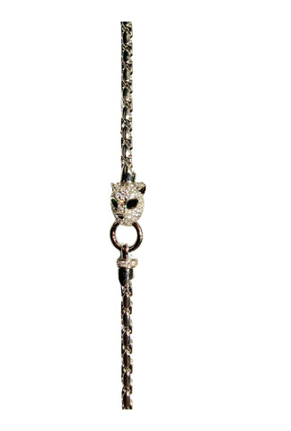 Leopard Silver Chain Bracelet