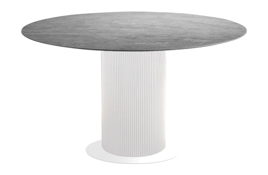 Como Round White Base Dining Table