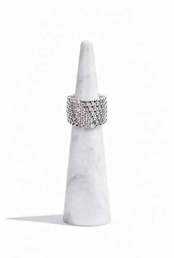 Mesh Sparkle Silver Ring