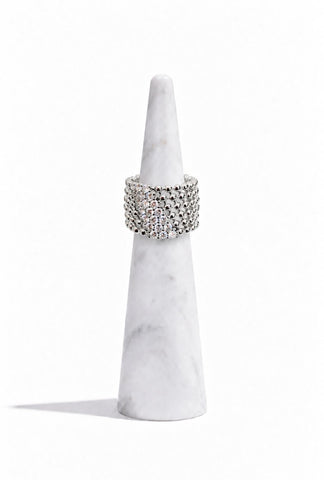 Mesh Sparkle Silver Ring