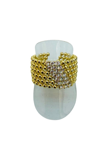 Mesh Sparkle Gold Ring