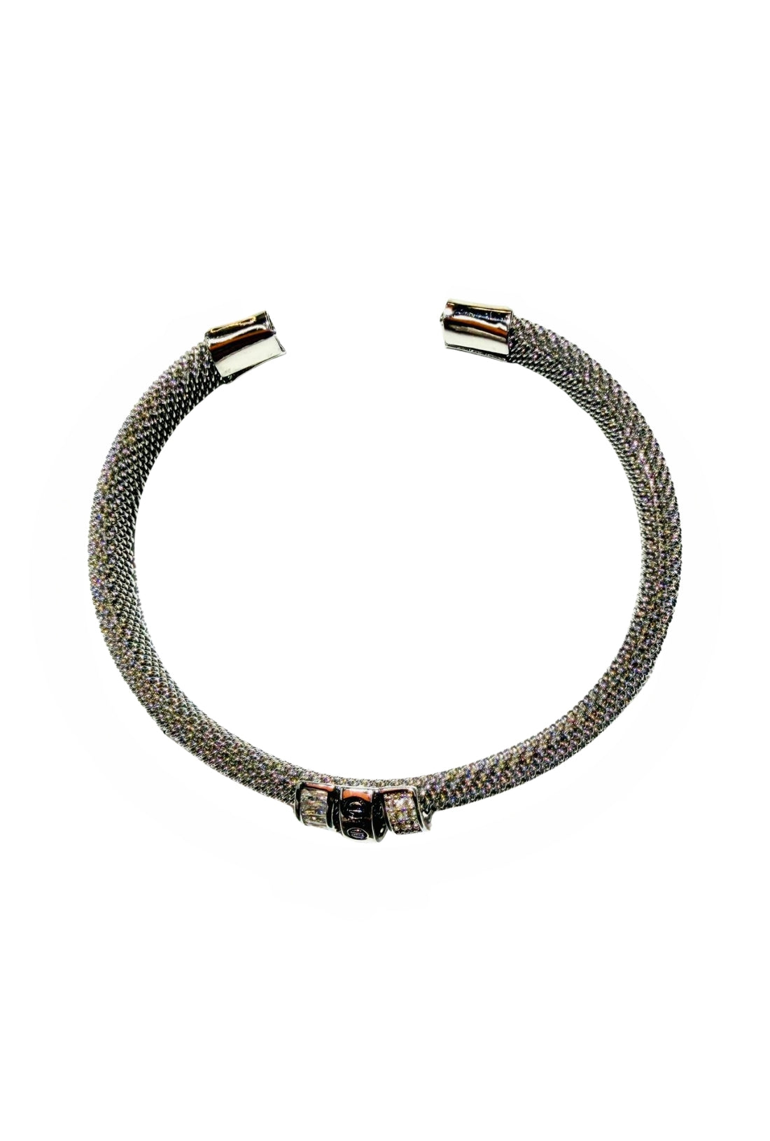 Meshed Silver Icon Bangle