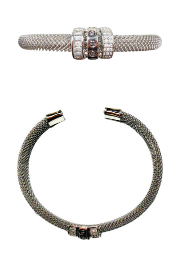 Meshed Silver Icon Bangle