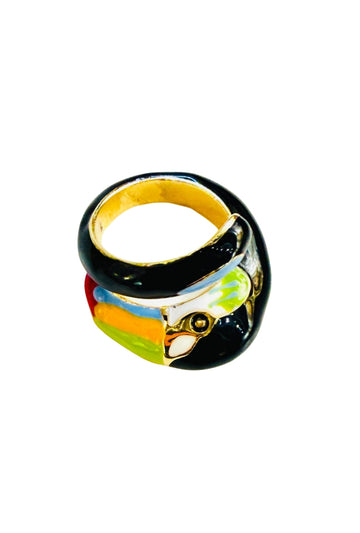 Painted Toucan Ring