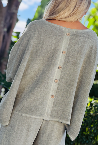 As you Are - Button Back Top - Sage