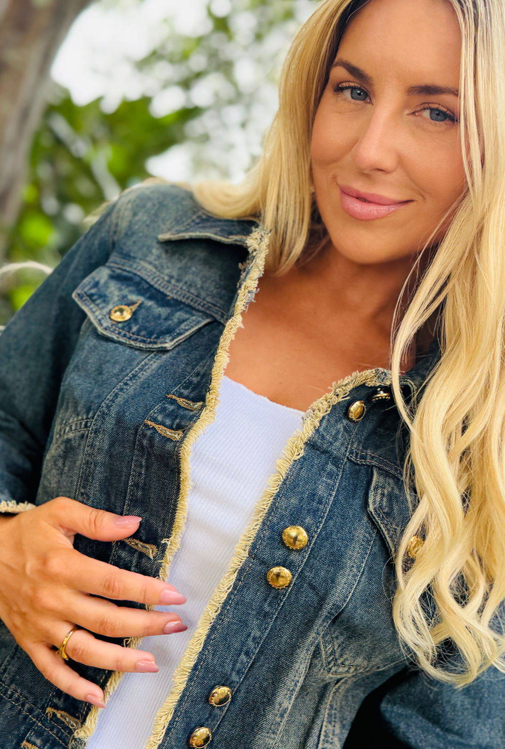 Monaco Fray Denim Jacket