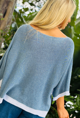 Borderline Knit Top - French Blue