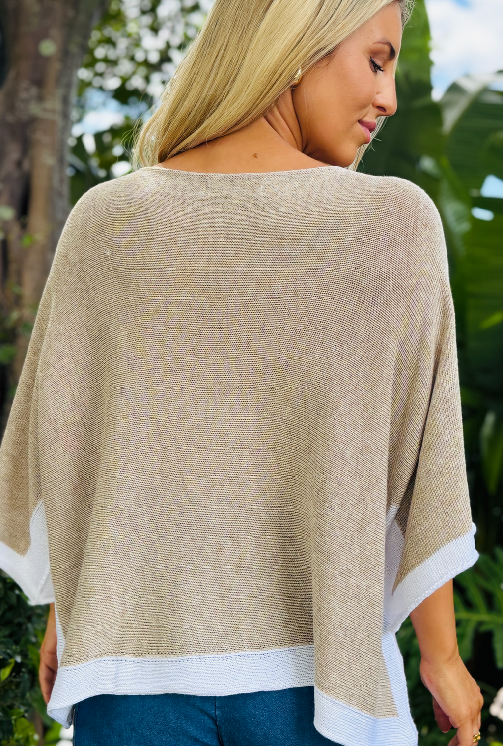Borderline Knit Top - Taupe