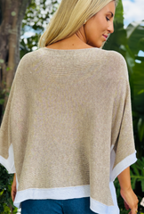 Borderline Knit Top - Taupe