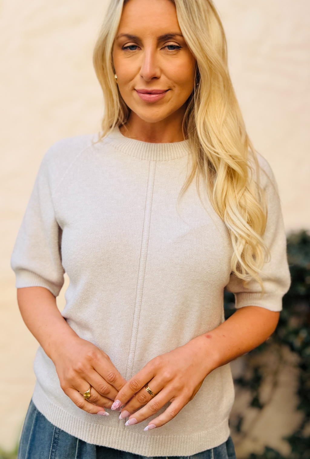 Line Up Pullover - Taupe