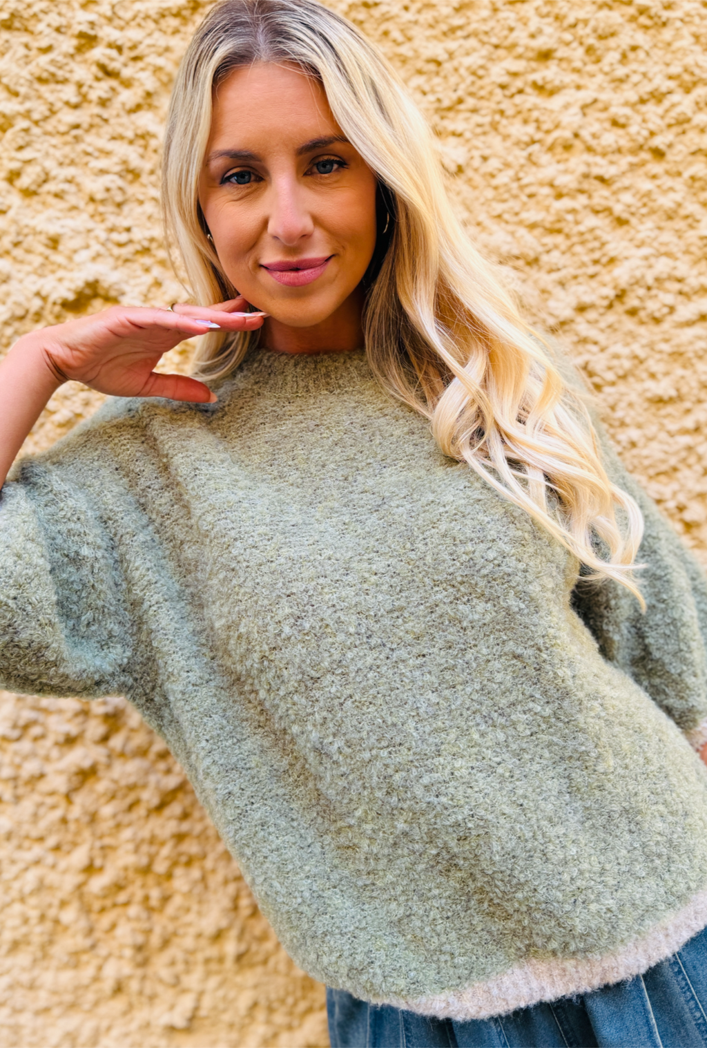 Warm Regards Pullover - Pistachio and Cream