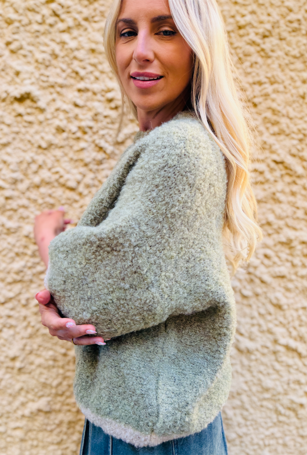 Warm Regards Pullover - Pistachio and Cream