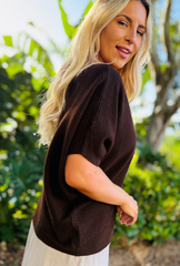 Draped to Perfection Top - Cocoa