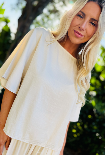 Smooth Operator Short Sleeve Top - Pearl
