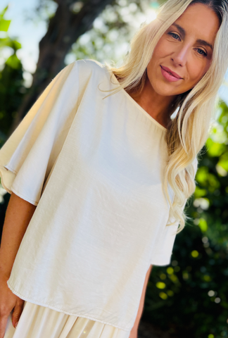 Smooth Operator Short Sleeve Top - Pearl