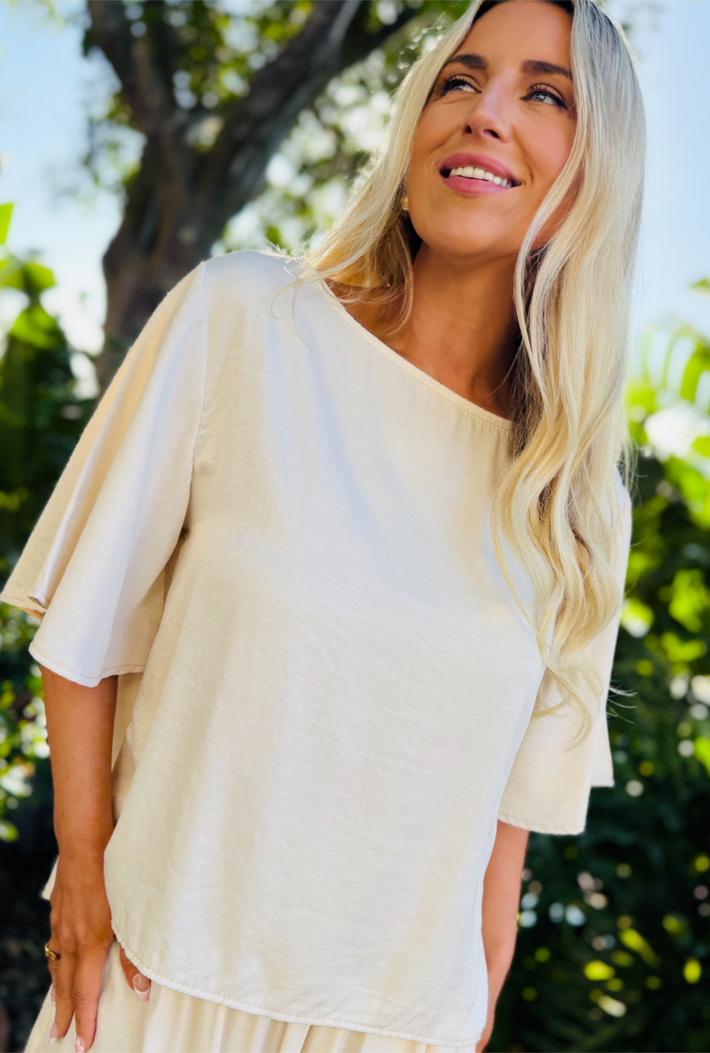 Smooth Operator Short Sleeve Top - Pearl