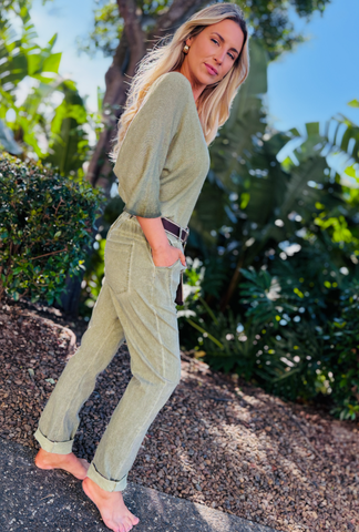 Chelsea Utility Jeans - Olive