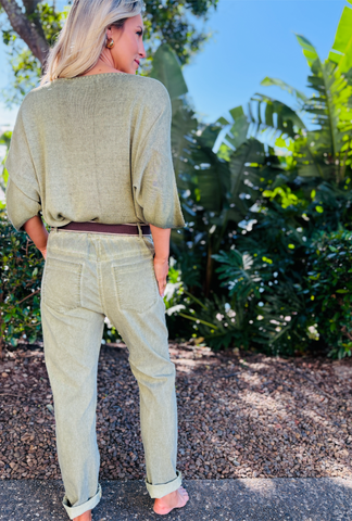 Chelsea Utility Jeans - Olive