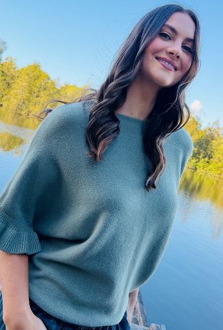 Frill You Be Mine Pullover - Sage