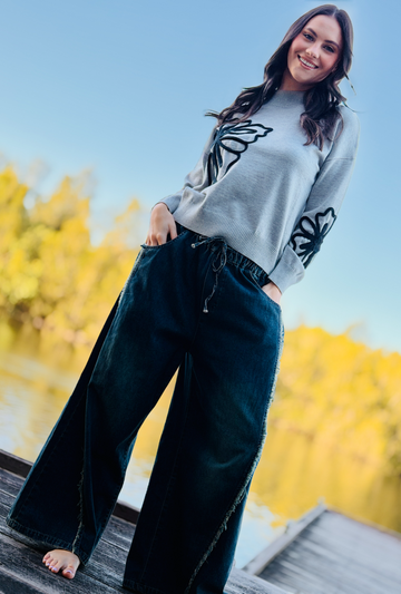 Byron Fringe Wide Leg Jeans