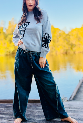 Byron Fringe Wide Leg Jeans