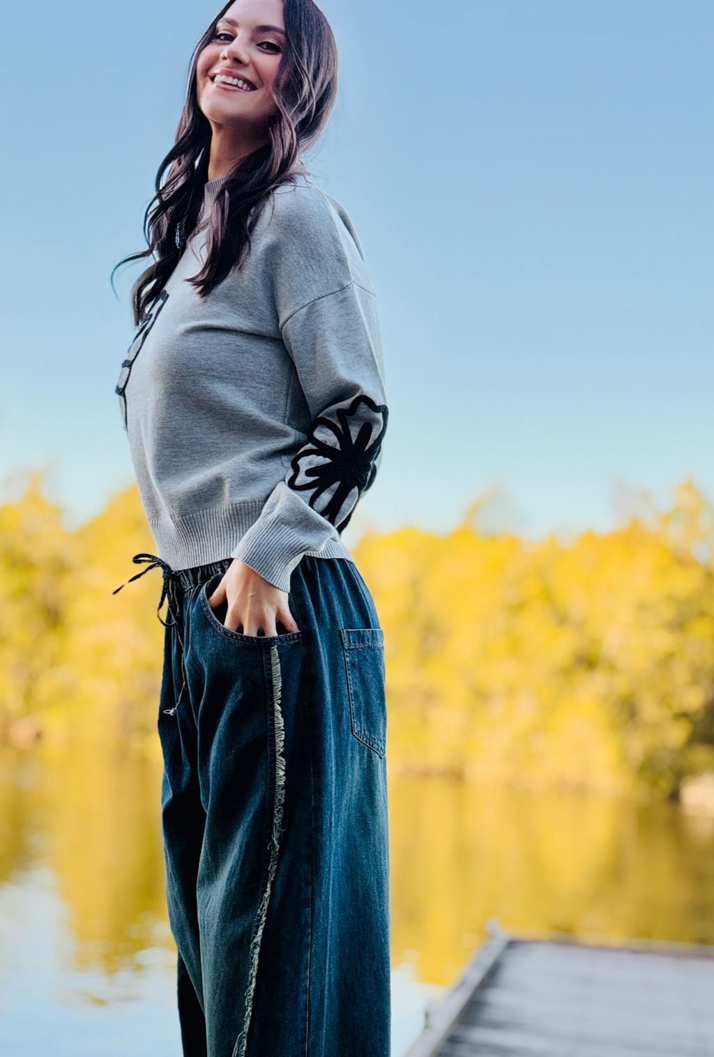 Byron Fringe Wide Leg Jeans