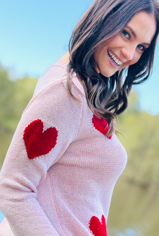 Mad About You Heart Jumper - Pink