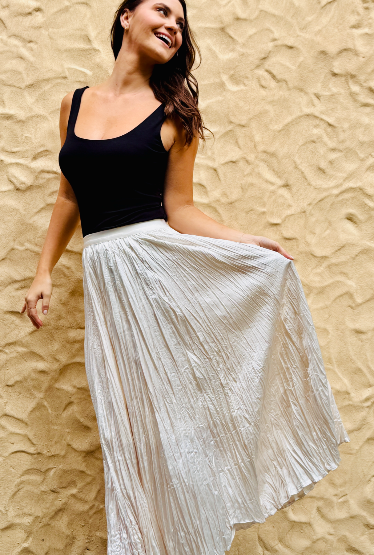 Late Check Out Luxe Skirt - Pearl