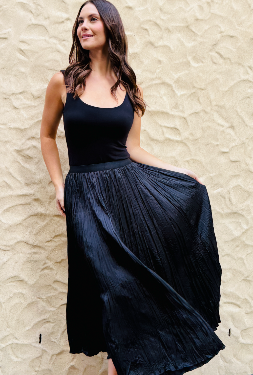 Late Check Out Luxe Skirt - Midnight