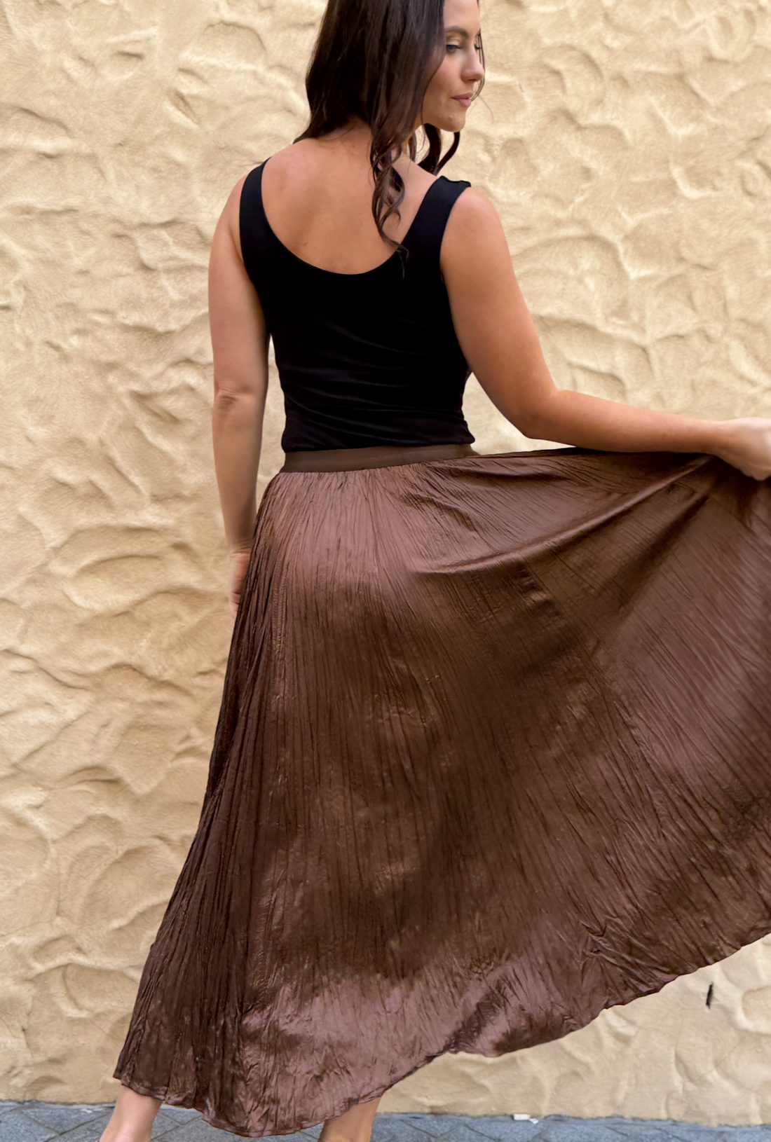 Late Check Out Luxe Skirt - Bronze