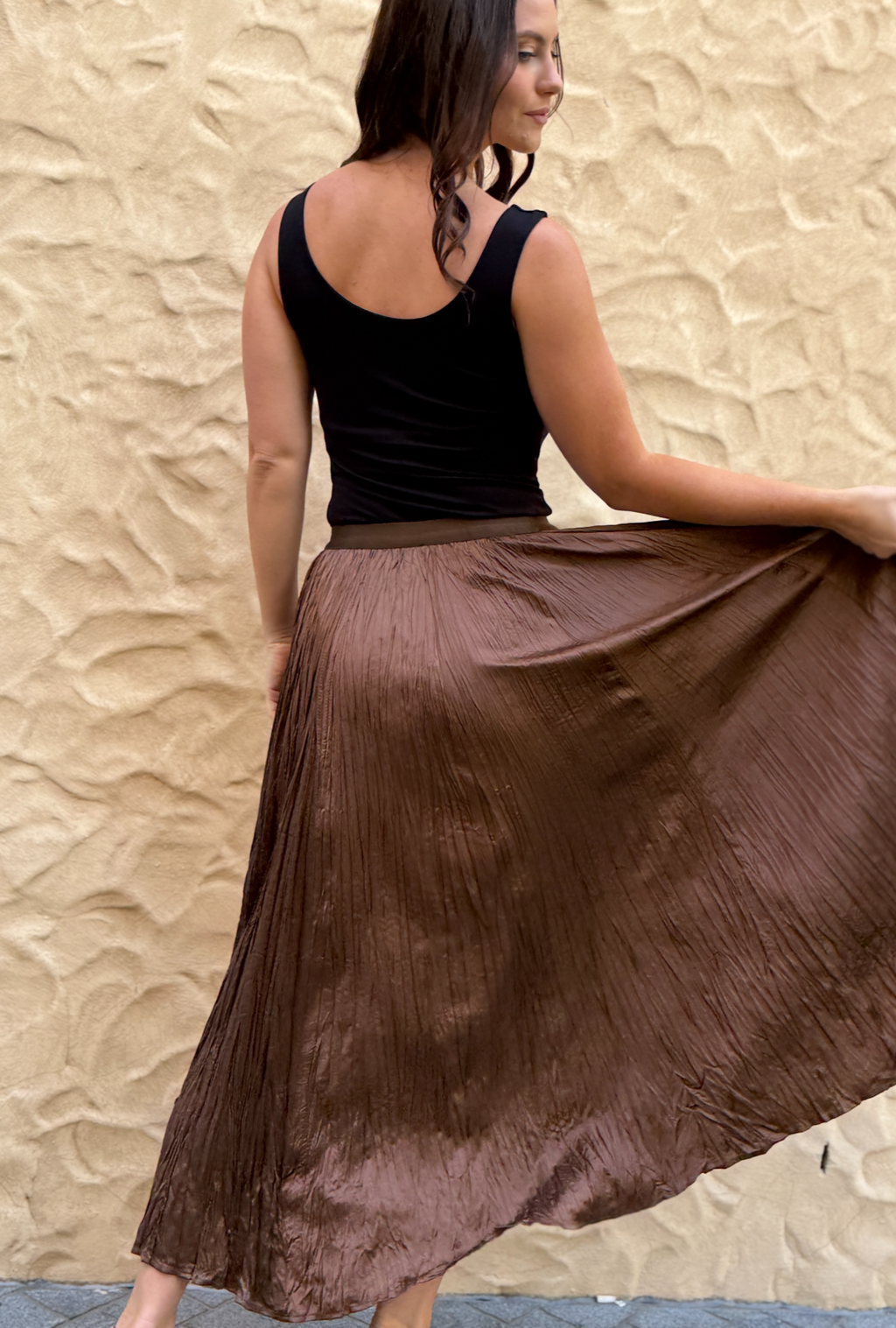 Late Check Out Luxe Skirt - Bronze