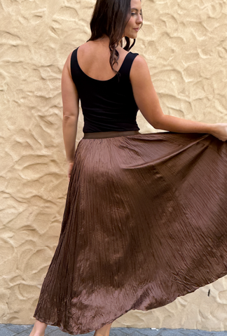 Late Check Out Luxe Skirt - Bronze